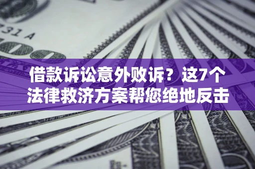 北京借款诉讼意外败诉？这7个法律救济方案帮您绝地反击！