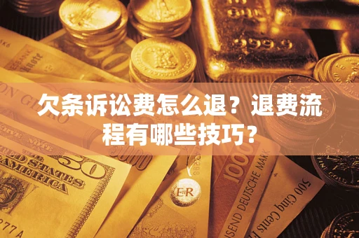 北京欠条诉讼费怎么退？退费流程有哪些技巧？