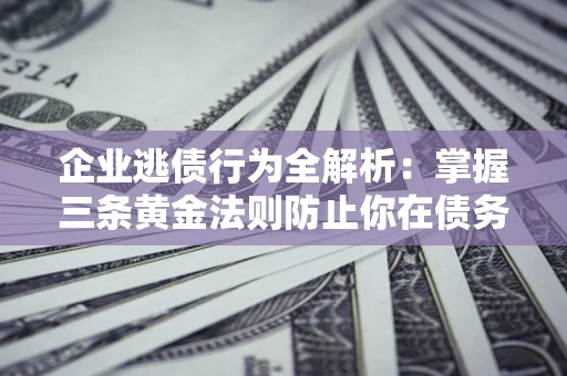 北京企业逃债行为全解析：掌握三条黄金法则防止你在债务乱局中“踩雷”
